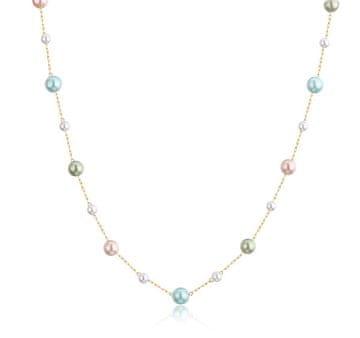 S'Agapõ Igriva pozlačena ogrlica z barvnimi biseri Wisdom SWI08