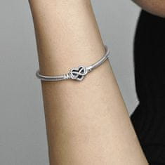 Pandora Romantična srebrna zapestnica Heart Moments 592645C01 (Dolžina 20 cm)