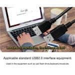 Kabel USB 2.0 A-A, 3 m, podaljšek, črn