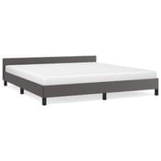 Vidaxl Posteljni okvir z vzglavjem brez vzmetnice siv 160x200 cm