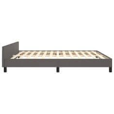 Vidaxl Posteljni okvir z vzglavjem brez vzmetnice siv 160x200 cm