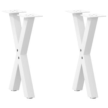 Vidaxl vidaXL Noge za klubsko mizico, 2 kosa, bele, 28 x (42-43) cm, jeklo