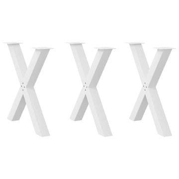 Vidaxl vidaXL Noge za jedilno mizo, 3 kosi, bele, 80 x (72–73) cm, jeklo
