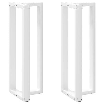 Vidaxl Noge za barsko mizo v obliki črke T, 2 kosa, bele barve, 40x35x(110-111) cm, jeklo