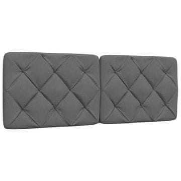Vidaxl Blazina za vzglavje temno siva 140 cm blago