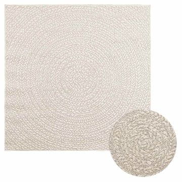 shumee vidaXL Rug "ZIZUR" Cream 120x120 cm Juta videz Notranje in zunanje