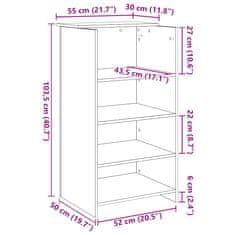 Vidaxl Sprejemna miza sonoma hrast 55x50x103,5 cm inženirski les