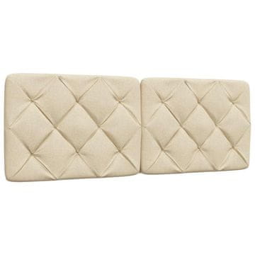 Vidaxl Blazina za vzglavje krem 120 cm blago