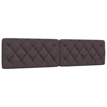 Vidaxl Blazina za vzglavje temno rjava 200 cm blago