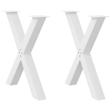 Vidaxl vidaXL Noge za jedilno mizo, 2 kosa, bele, 80 x (72–73) cm, jeklo