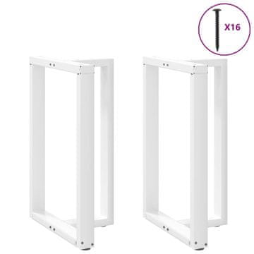 Vidaxl vidaXL Noge za barsko mizo, 2 kosa, bele, 60x35x(90-91) cm, jeklo