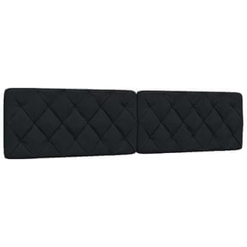 Vidaxl Blazina za vzglavje črna 200 cm blago