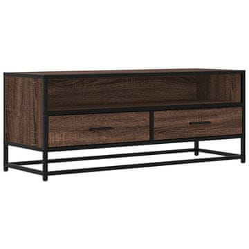 Vidaxl TV omarica rjavi hrast 100x34,5x40 cm inženirski les in kovina