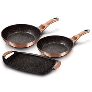 Berlingerhaus Komplet ponvic z marmornato površino 3 kosi Rosegold Metallic Line BH-1669