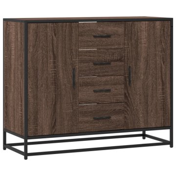 Vidaxl Komoda rjav hrast 92x35x76 cm inženirski les