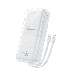 Awei P107K 20 000 mAh, 22,5 W, bela, powerbank