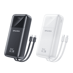 Awei P107K 20 000 mAh, 22,5 W, bela, powerbank
