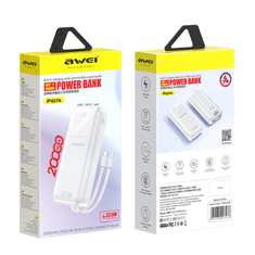 Awei P107K 20 000 mAh, 22,5 W, bela, powerbank