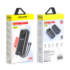 Awei P107K 20 000 mAh, 22,5 W, črna, powerbank