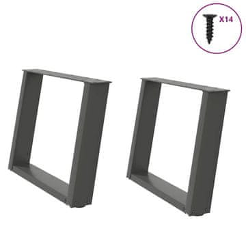 Vidaxl vidaXL Noge za klubsko mizico, 2 kosa, antracit, 70 x (42-43) cm, jeklo