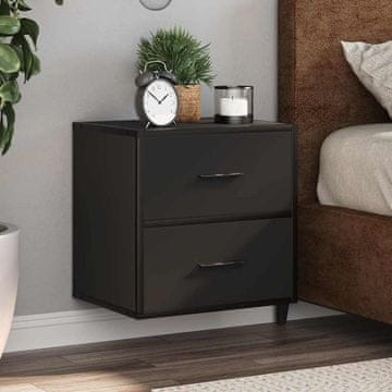 Vidaxl vidaXL Stenske nočne omarice, komplet 2 kosov, črne, 40x31x39,5 cm