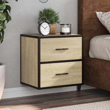 Vidaxl vidaXL Stenske nočne omarice, komplet 2 kosov, hrast sonoma, 40x31x39,5 cm