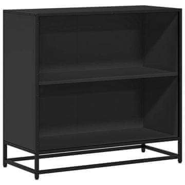 Vidaxl Knjižna omara črna 80,5x35x76 cm iverna plošča