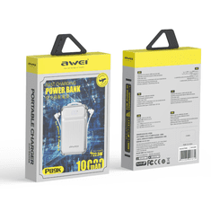 Awei P89K 10 000 mAh, 38,5 W, bela, powerbank