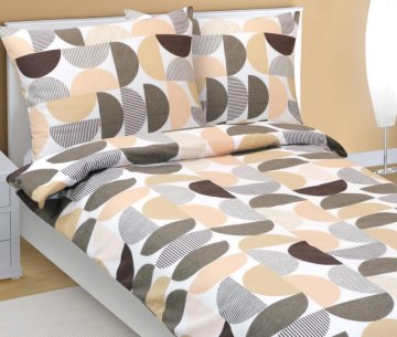 Flanelno posteljno perilo - 140x220, 70x90 cm - Polkrožno
