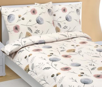 Flanelno posteljno perilo - 140x220, 70x90 cm - Makovice