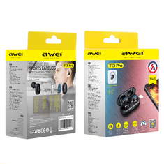 Awei T13 Pro, bele, brezžične slušalke 