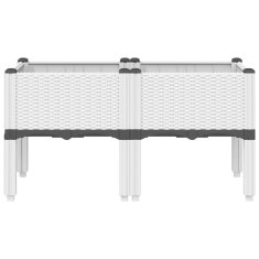 Vidaxl Cvetlično korito z nogami belo 80x40x42 cm PP