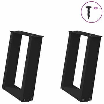 Vidaxl vidaXL Noge za klubsko mizico, 2 kosa, črne, 28 x (42-43) cm, jeklo
