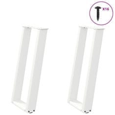 shumee vidaXL konzolna miza noge U-oblike 2 kosa bela 38x(72-73) cm jeklo