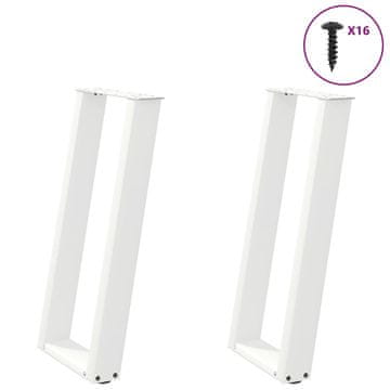 shumee vidaXL konzolna miza noge U-oblike 2 kosa bela 38x(72-73) cm jeklo