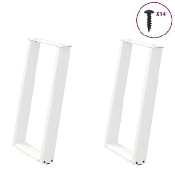 Vidaxl vidXL Noge za jedilno mizo, 2 kosa, bele, 50 x (72-73) cm, jeklo