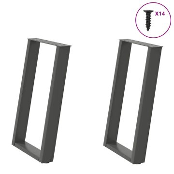 shumee vidaXL Noge za jedilno mizo U-oblika 2 kosa antracit 60x(72-73) cm