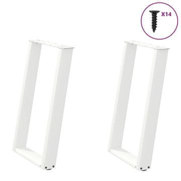 Vidaxl vidXL Noge za jedilno mizo, 2 kosa, bele, 60 x (72-73) cm, jeklo