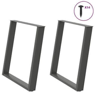 Vidaxl vidXL Noge za jedilno mizo, 2 kosa, antracit, 80 x (72-73) cm, jeklo