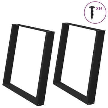 Vidaxl vidXL Noge za jedilno mizo, 2 kosa, črne, 90 x (72-73) cm, jeklo