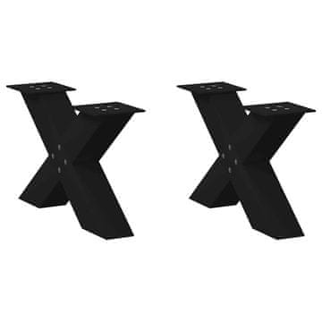 Vidaxl vidaXL Noge za klubsko mizico, 2 kosa, črne, 50 x (30–31) cm, jeklo