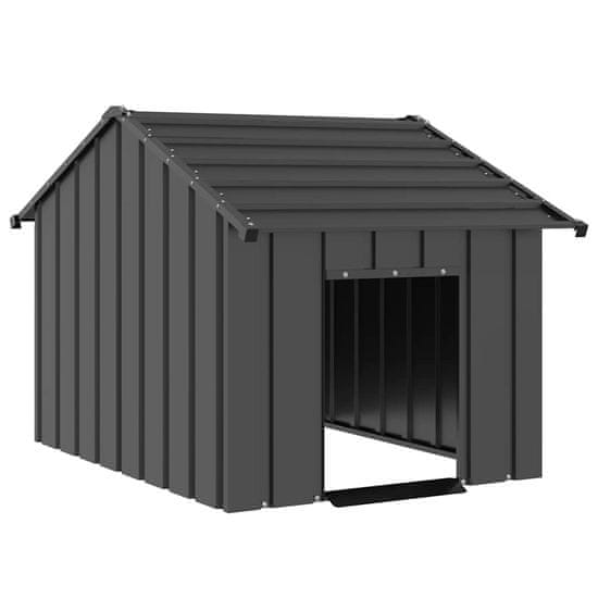shumee vidaXL Pasja hiša s streho 83x130x85 cm Pocinkano jeklo