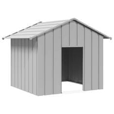 shumee vidaXL Pasja hiša s streho 131x101x102 cm Pocinkano jeklo