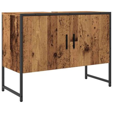 Vidaxl Kopalniška omara za umivalnik Stari les 80x33x60 cm