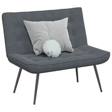 Vidaxl vidaXL Klop temno siva 110x74x84 cm oblazinjena z žametom