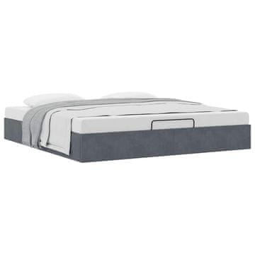 Vidaxl Otomanski posteljni okvir brez vzmetnice temno siv 180x200 cm