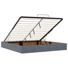 Vidaxl Otomanski posteljni okvir z vzmetnico temno siv 180x200cm žamet