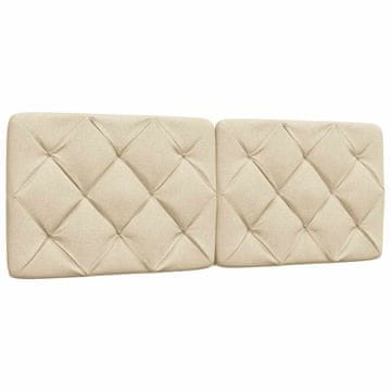 Vidaxl Blazina za vzglavje krem 140 cm blago