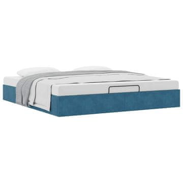 Vidaxl Otomanski posteljni okvir brez vzmetnice temno modro 180x200 cm