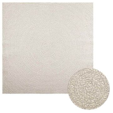 shumee vidaXL Rug "ZIZUR" Cream 200x200 cm Juta videz Notranje in zunanje